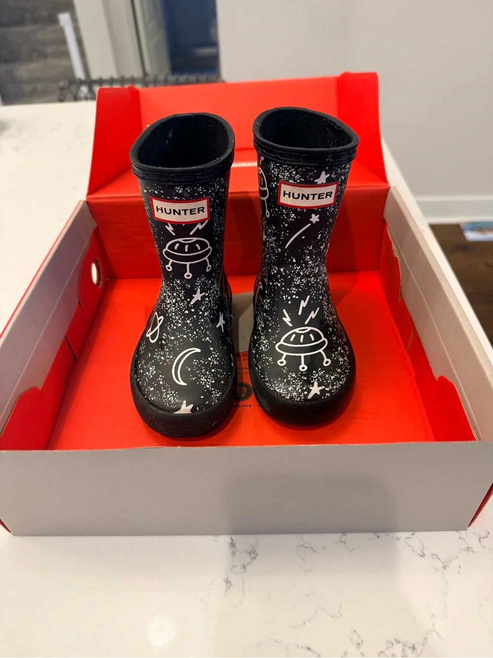 Hunter: Kids Space-Print Rain Boots